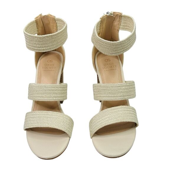 Oasis Society Presleym Lifted Heel Sandals - Size 6.5 - Beige - Picture 2 of 9